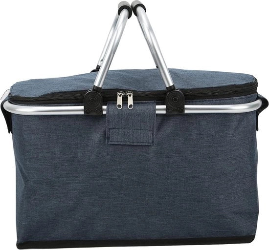 Borsa picnic isolata - Borsa per picnic con maniglione in alluminio - Blu