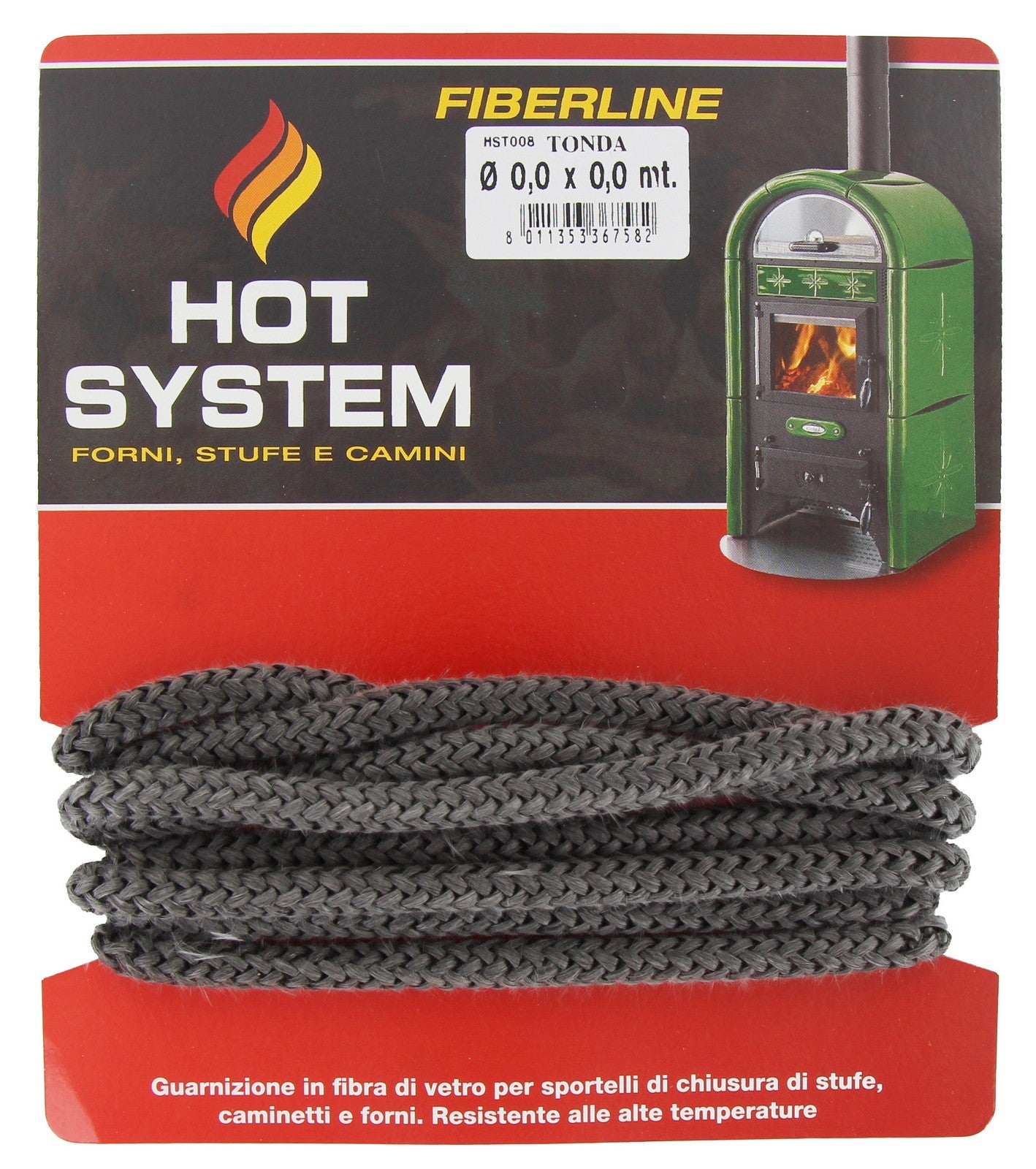 guarnizione fibra vetro  8mmx2,5m stufa cod:ferx.15429