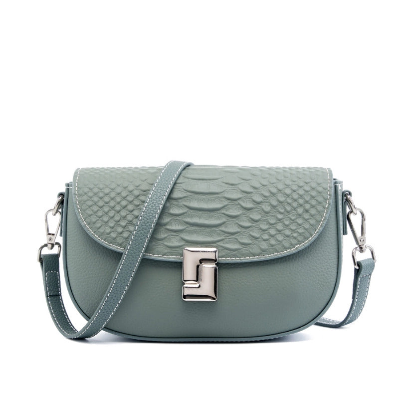 Borsa a tracolla da donna in vera pelle, grande capacit¨¤, piccola borsa quadrata, blu