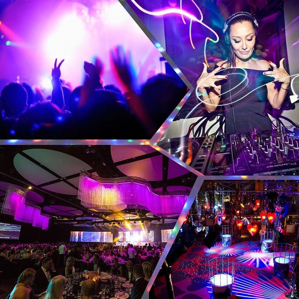 Trade Shop - Proiettore Lampada Led Rgb Rotante Da Tavola Luci Strobo Per Disco E Party Usb -