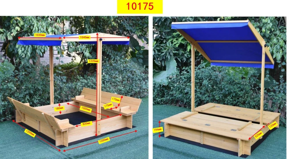 Sabbiera con tetto, abbassabile