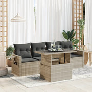 Set Divano da Giardino 5pz con Cuscini Grigio Chiaro Polyrattan 3326403