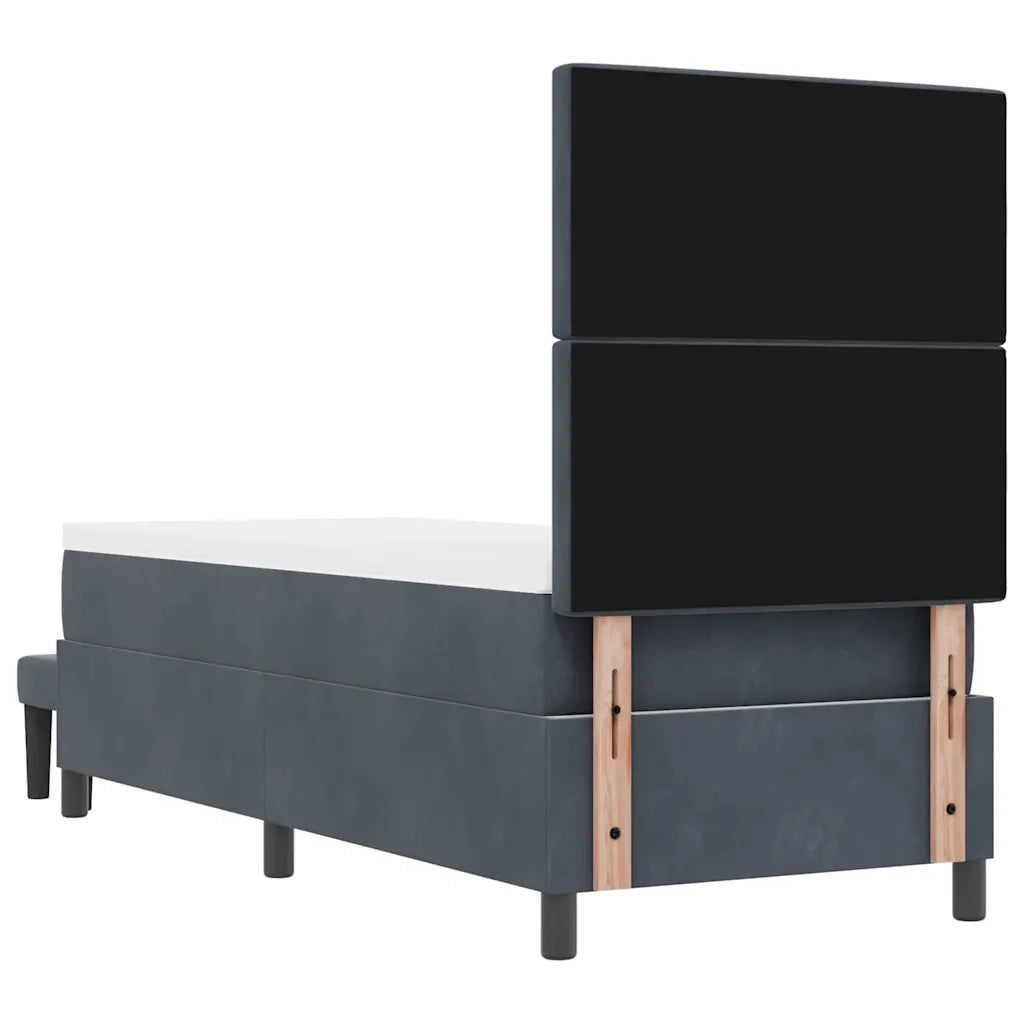 Letto a molle con testiera Grigio scuro 200 x 80 cm Velluto 3344409