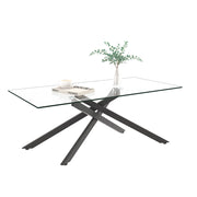 TAVOLINO DA CAFFÈ Rettangolare 120x60x46 cm Vetro Temperato e Metallo Nero