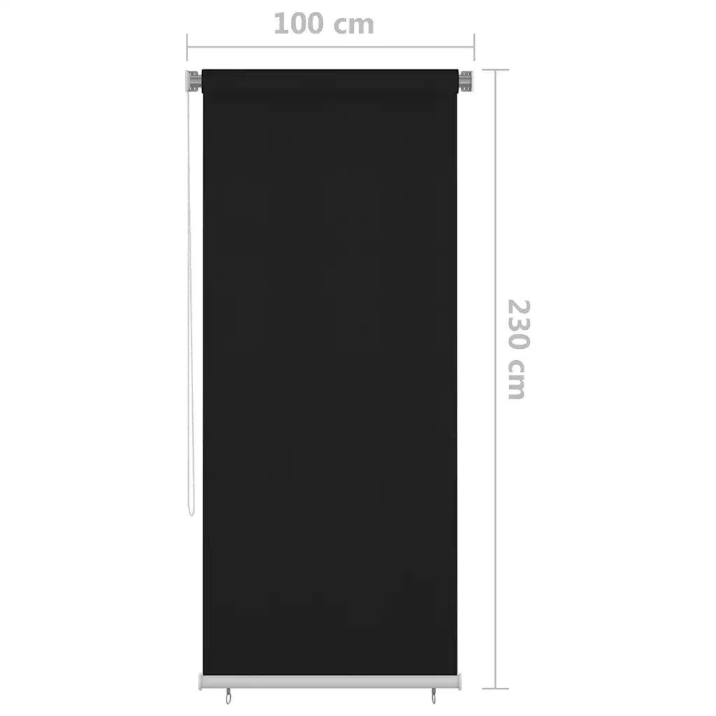 Tenda a Rullo per Esterni-Tenda da sole avvolgibile 100x230 cm Nera