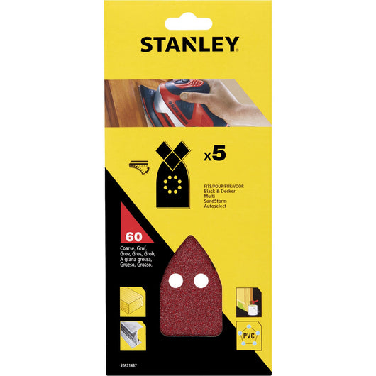 piranha/stanley x31437 5 fogli per levigatrice a punta grana 60 cod:ferx.15439