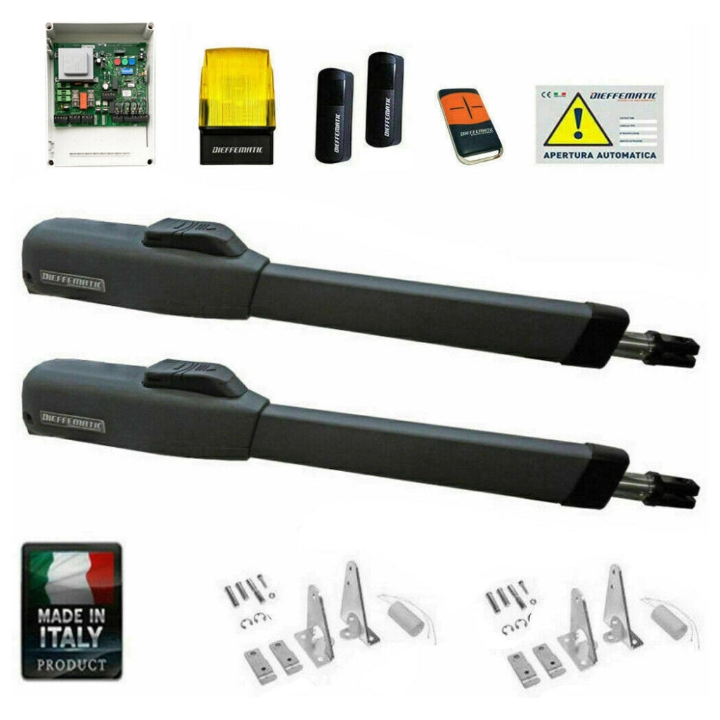 KIT AUTOMAZIONE CANCELLI ANTE BATTENTI SI ADATTA A GENIUS MISTRAL 300 230V 4MT