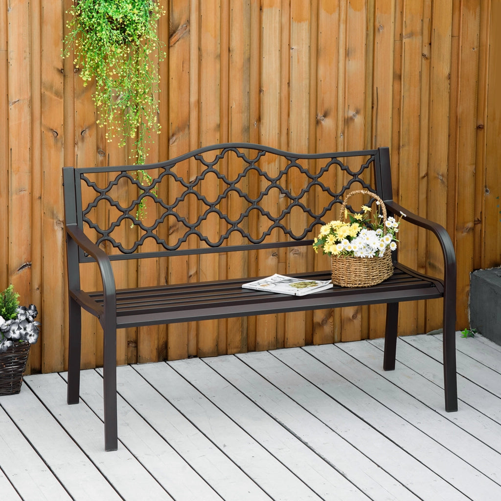 Panchina da Giardino 3 Posti ¨C Zephmum ¨C Grigio Antracite 128x60x89 cm