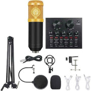 Trade Shop - Set Microfono Con Mix Schede Audio Filtro Anti-pop Supporto Girevole Studio Mic8 -