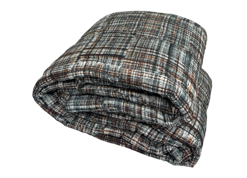 Trapunta Piumone Invernale Imbottita 300gr Microfibra Diadema Rigate - Piazza E Mezza - D12 Marrone