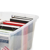 Kit 2pz Scatole Porta Tutto Porta Oggetti Plastica Trasparente 4Ruote 60x40 H33cm