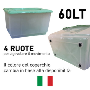 Kit 2pz Scatole Porta Tutto Porta Oggetti Plastica Trasparente 4Ruote 60x40 H33cm