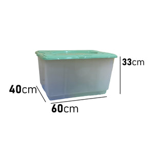 Kit 2pz Scatole Porta Tutto Porta Oggetti Plastica Trasparente 4Ruote 60x40 H33cm