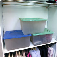 Kit 2pz Scatole Porta Tutto Porta Oggetti Plastica Trasparente 4Ruote 60x40 H33cm