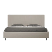 Letto matrimoniale king size senza rete imbottito 200x210 similpelle tortora Goya