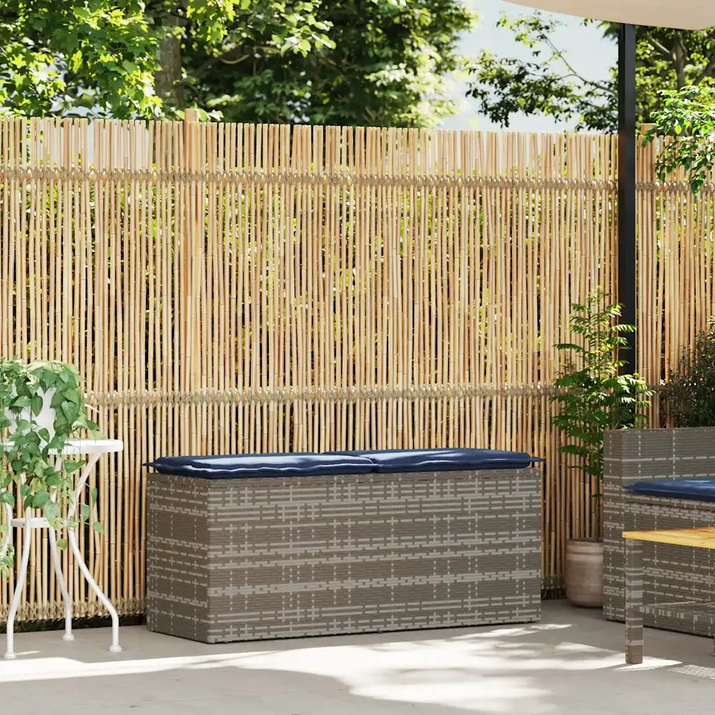 Panca da Giardino con Cuscino Grigio 110x40x44 cm in Polyrattan 4104152