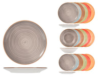 Servizio 18 piatti tavola opera in stoneware colori assortiti