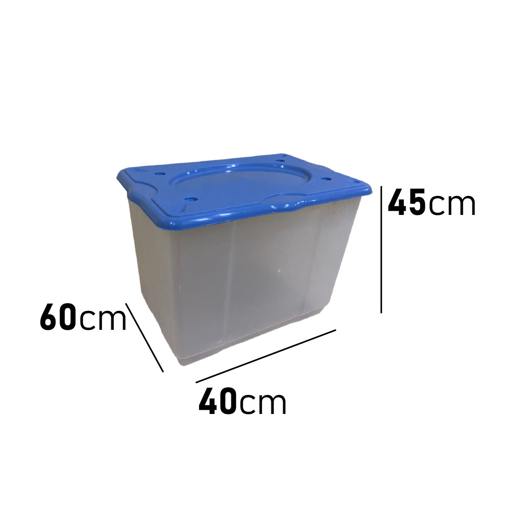 Kit 2pz Scatole Porta Tutto Porta Oggetti Plastica Trasparente 4Ruote 60x40 H45cm