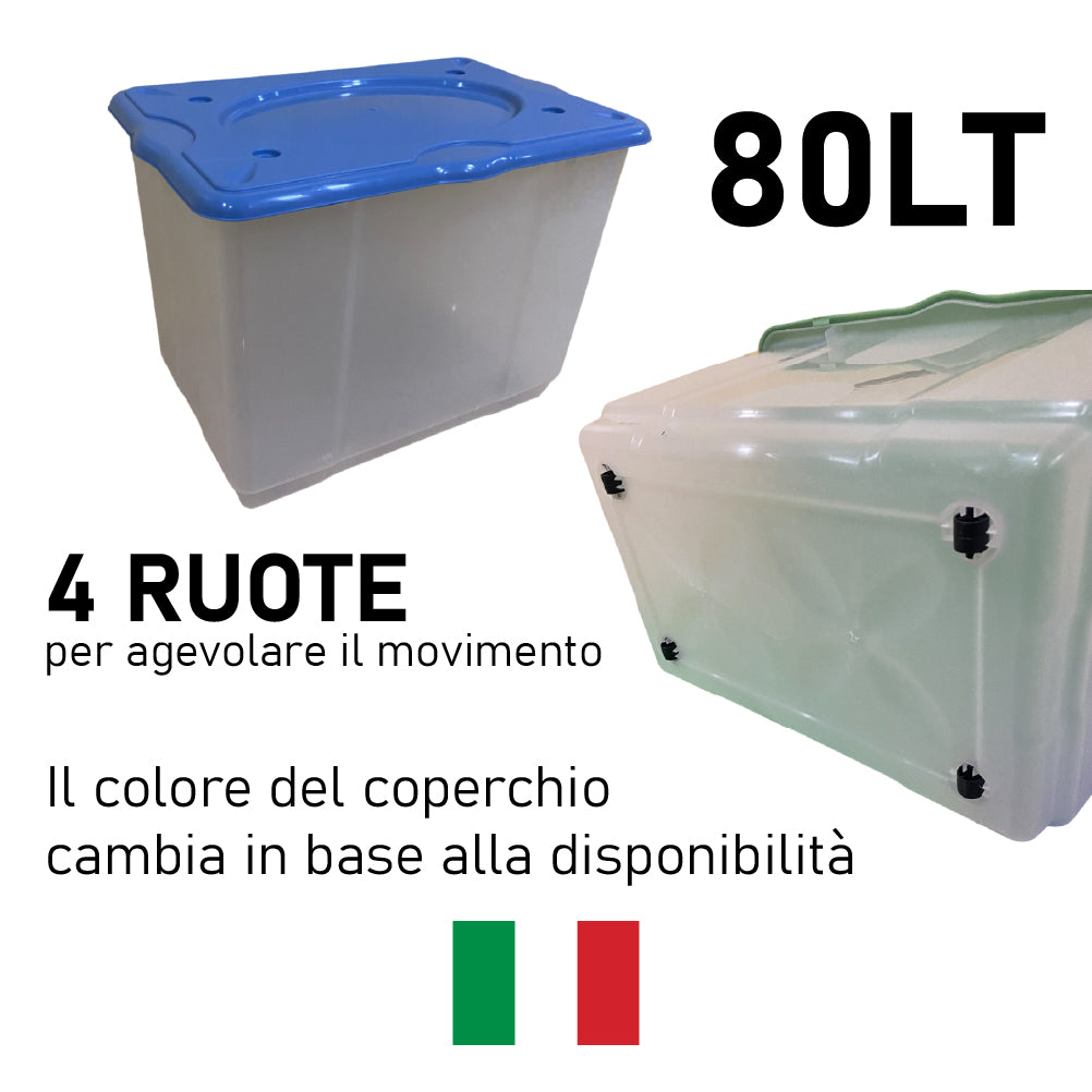 Kit 2pz Scatole Porta Tutto Porta Oggetti Plastica Trasparente 4Ruote 60x40 H45cm
