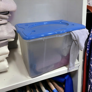 Kit 2pz Scatole Porta Tutto Porta Oggetti Plastica Trasparente 4Ruote 60x40 H45cm