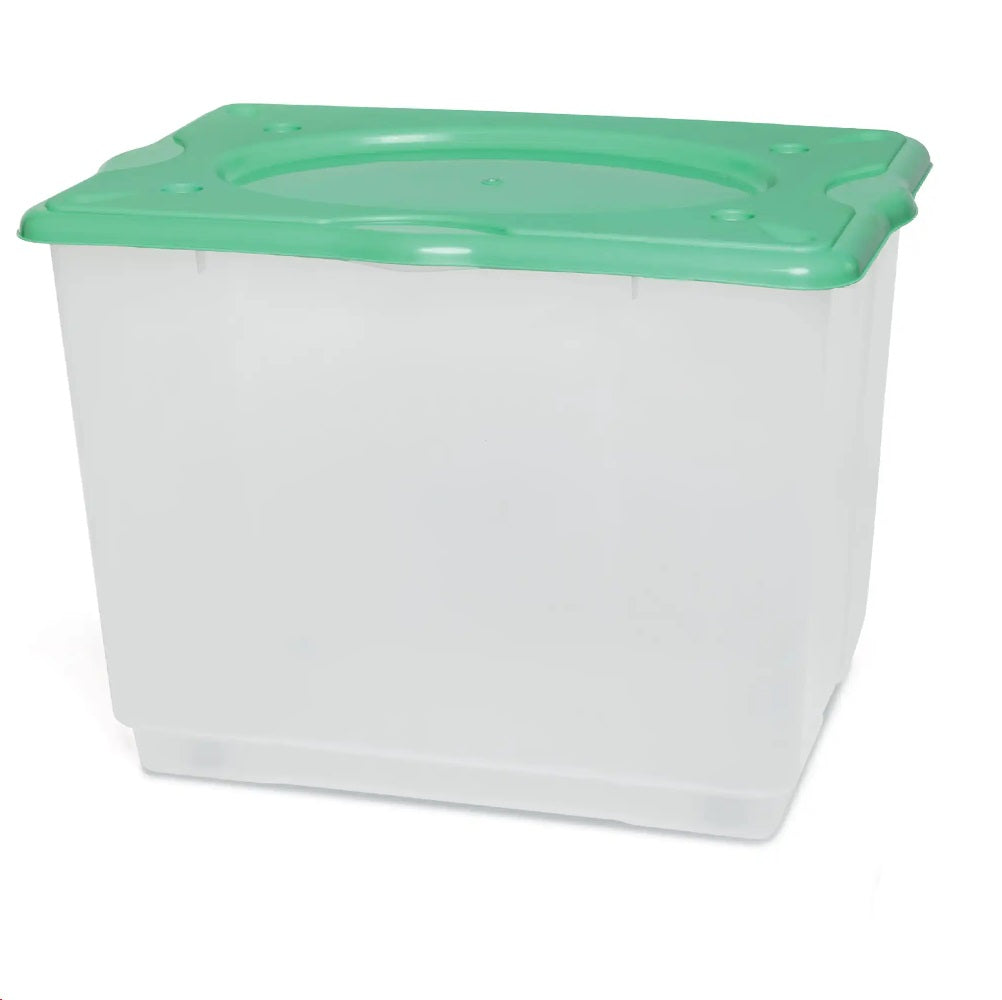 Kit 2pz Scatole Porta Tutto Porta Oggetti Plastica Trasparente 4Ruote 60x40 H45cm