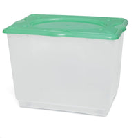 Kit 2pz Scatole Porta Tutto Porta Oggetti Plastica Trasparente 4Ruote 60x40 H45cm