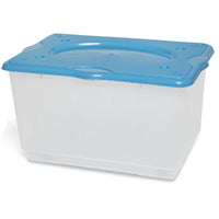 Kit 2pz Scatole Porta Tutto Porta Oggetti Plastica Trasparente 4Ruote 60x40 H33cm