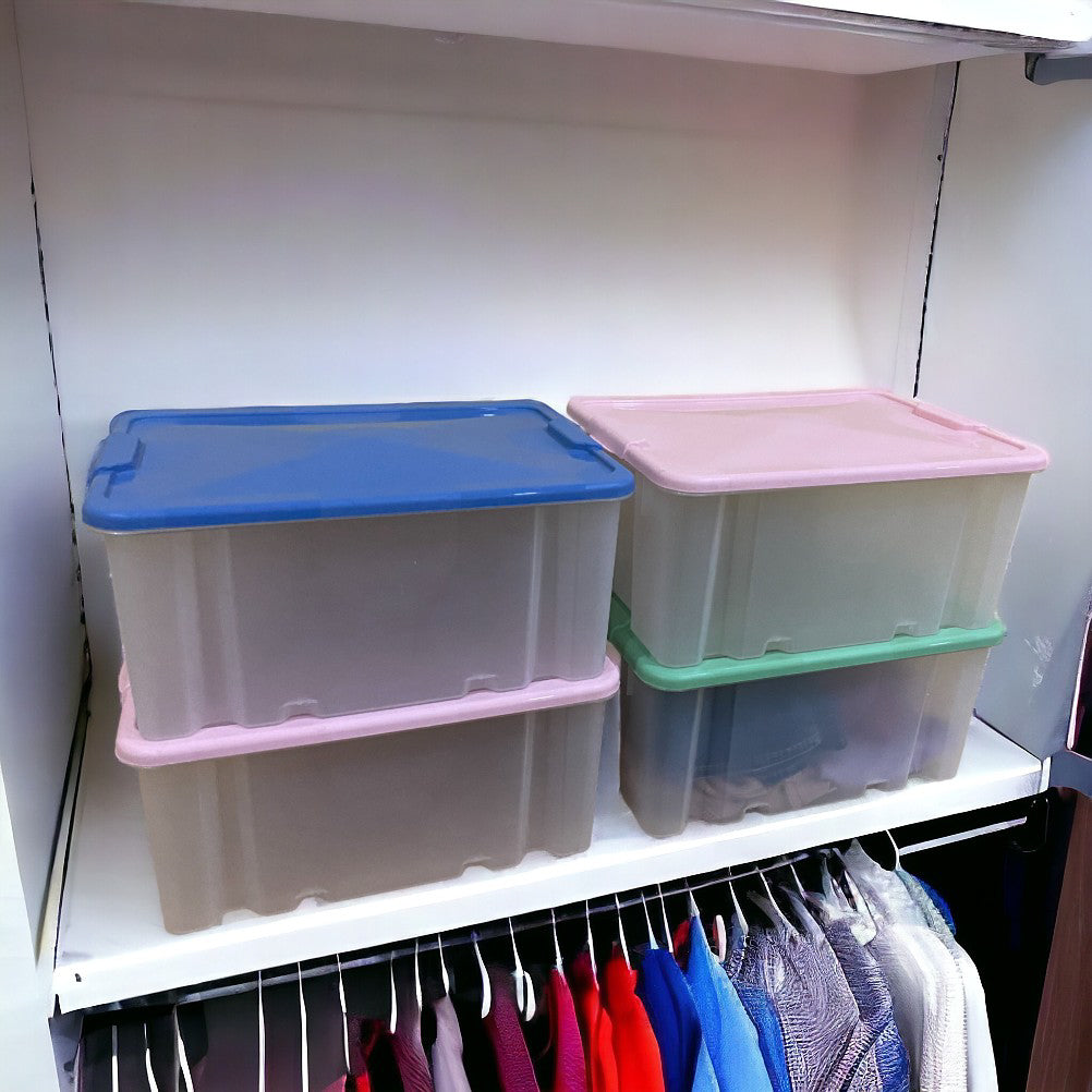 Kit 3pz Scatole Porta Tutto Porta Oggetti Plastica Trasparente 50x37 H25cm