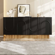Credenza Moderna 4 Ante ¨C Xylo ¨C Legno, Ripiani, Soggiorno, 160x75x38