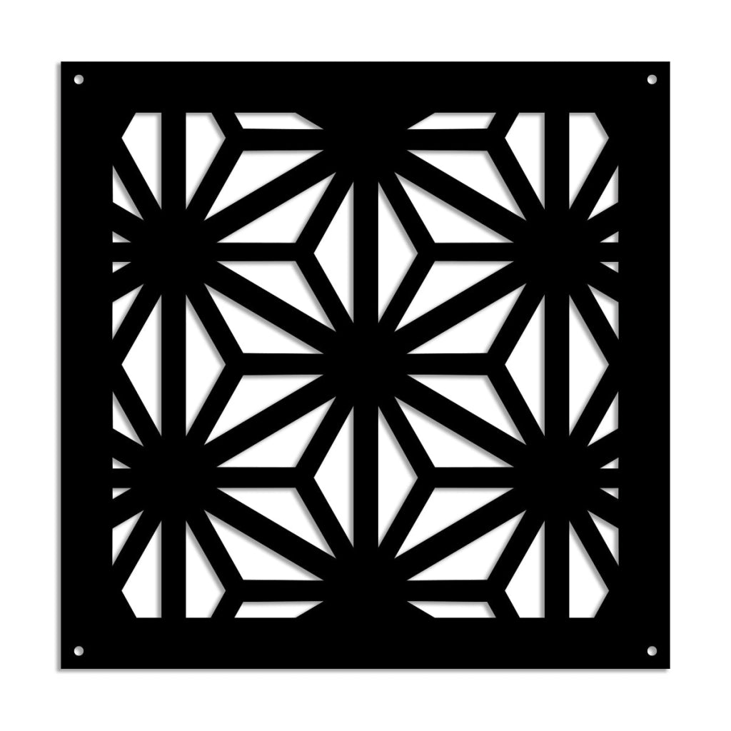 RADIANT - Pannello in PVC traforato - Parasole Colore: nero, Misura: 48x48 cm