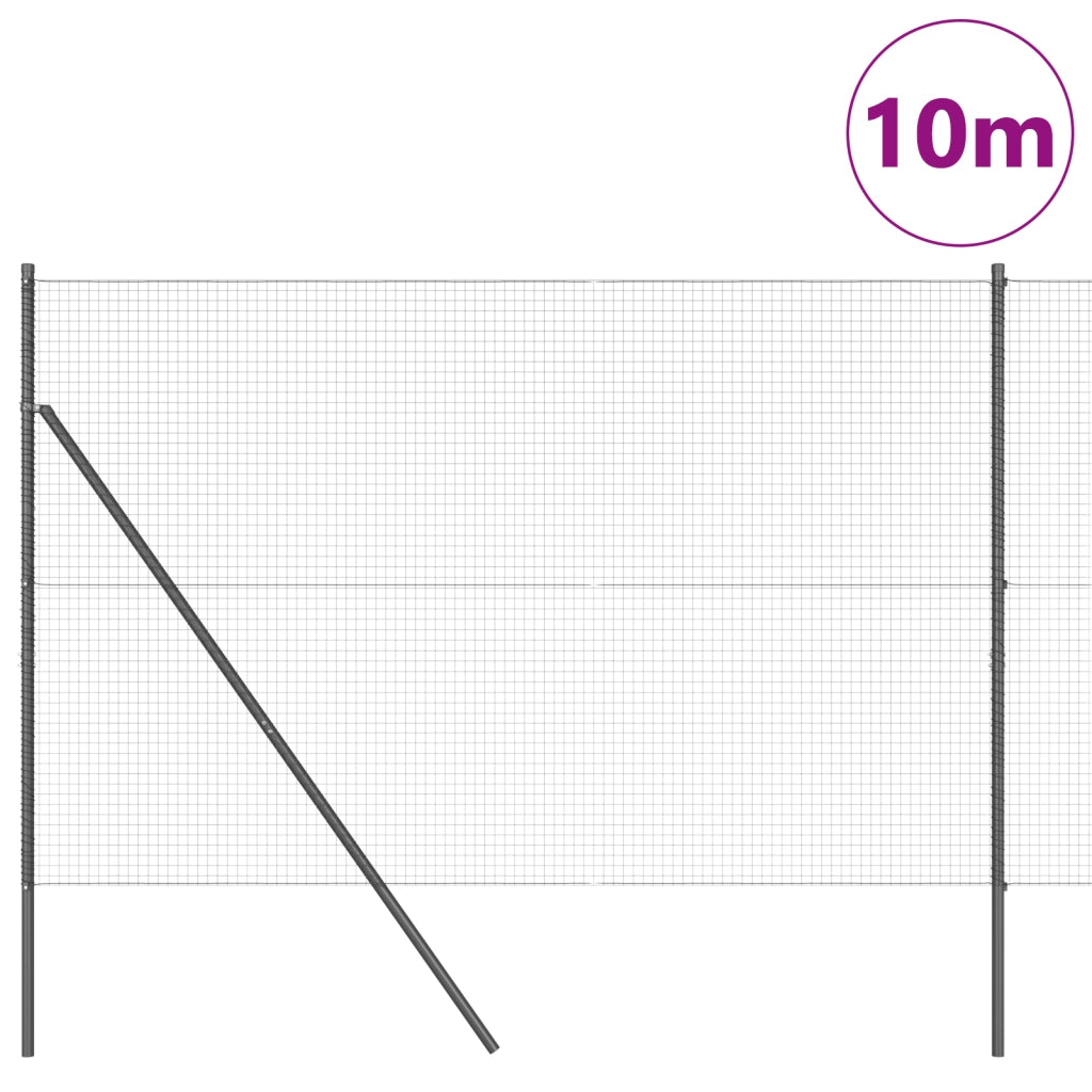 Set di Pali della Recinzione Set di 2 Grigio Metallo 10 x 1.5 m