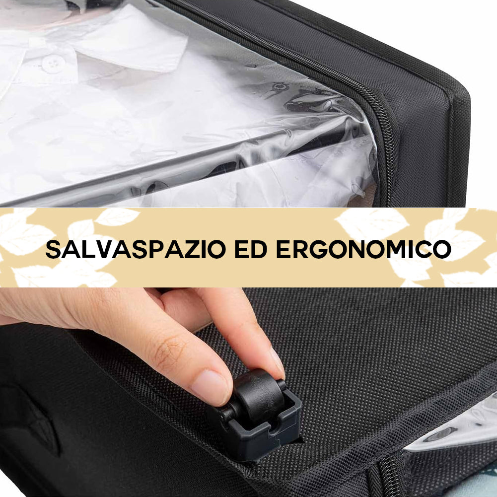 Contenitore Sottoletto con Ruote Salvaspazio Resistente con Cerniera e Maniglie