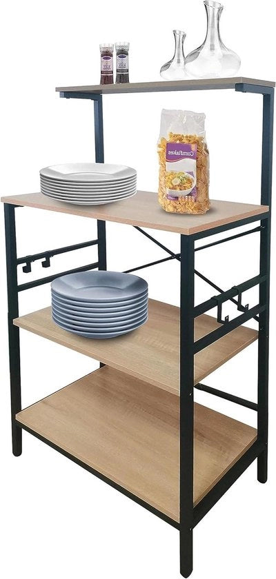Cassettiera portatile per cucina - 58x35x122cm con griglia per cucina