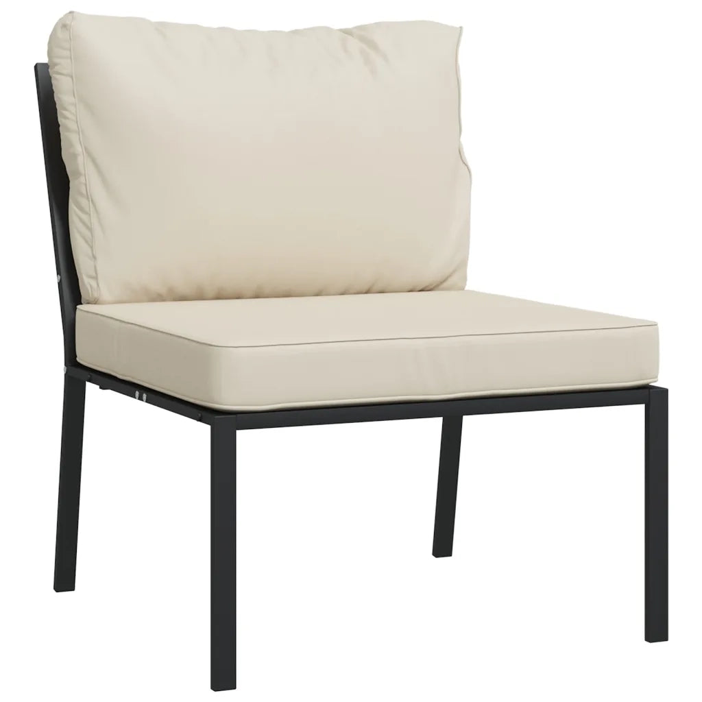 Sedia da patio-Sedie da Giardino con Cuscini Sabbia 2pz 60x74x79 cm Acciaio