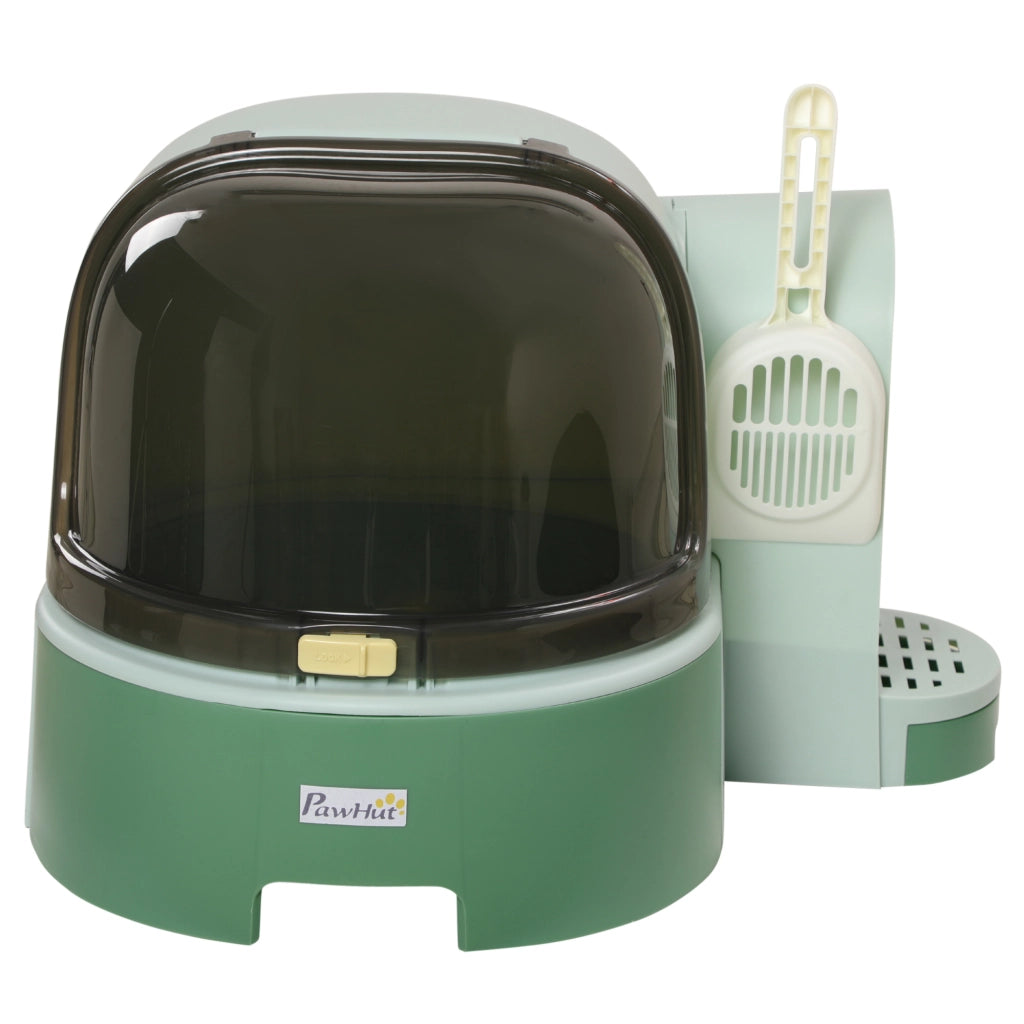 Lettiera per Gatti Chiusa con Coperchio Apribile e Vassoio Estraibile, 52x60x42 cm, Verde
