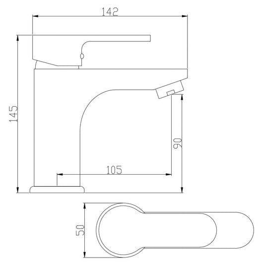 Rubinetto miscelatore lavabo bagno nero opaco