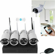 KIT Videosorveglianza WIFI DVR NVR 4 Canali 4 Telecamere Wireless - ZENCOCCO