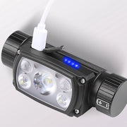 Lampada da testa ricaricabile, LED da testa super luminosa, lampada da testa rimovibile, fascia da testa magnetica torcia da tasca, lampada da testa portatile, destinata ad adulti per uso all'aperto, specifica 6 (inclusa 1 pezzo batteria 21700)