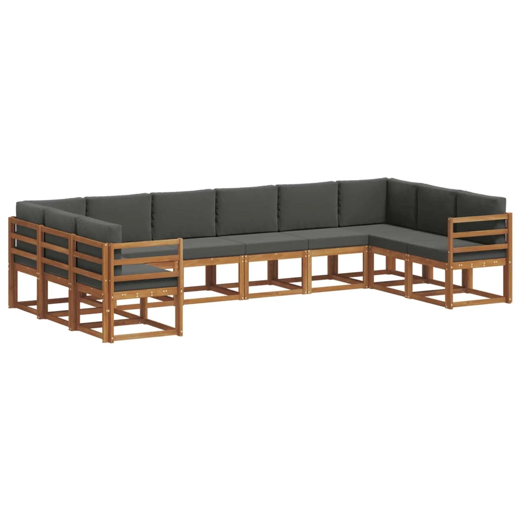 Set di divani da esterno 10 pcs Naturale e Antracite 3367040