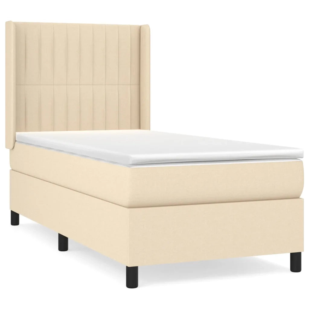 Giroletto a Molle con Materasso Crema 90x190 cm in Tessuto 3131558