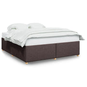 Letto matrimoniale | Letto per adulti | Giroletto senza Materasso Marrone Scuro 200x200 cm in Tessuto