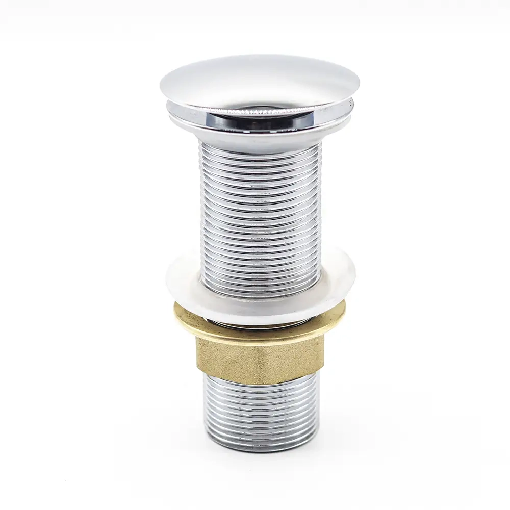 Piletta di scarico click-clack universale per lavabo senza troppo pieno in ottone cromato corpo 120 mm | Noana