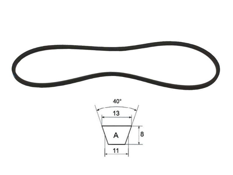 Cinghia trapezoidale sezione A modello A20 ad A63 40Acirc;° 13mm 8mm 11mm - 64078