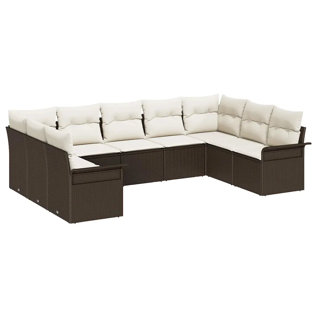 Set Divano da Giardino con cuscino Marrone polyrattan 3345518