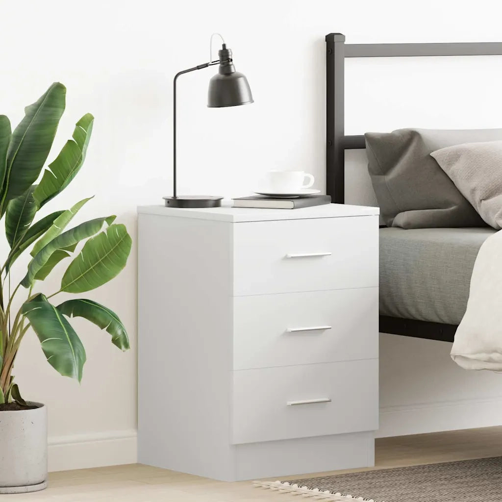 Comodino | Armadio da Notte | Mobiletto da notte Bianco 38x35x56 cm in Legno Ingegnerizzato