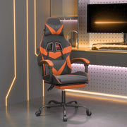 Sedia da Gaming con Poggiapiedi Nero e Arancione in Similpelle 3143860