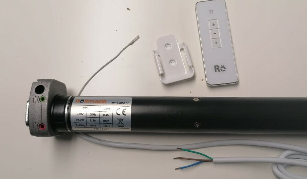 Motore per tende da sole con telecomando e manovra di soccorso 50 Nm - 100Kg - Per rullo ogiva tondo diametro 70mm