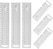Set di misurazione per naia a 6 pezzi - Liniale a patchwork 10 cm - Liniale a patchwork 21 cm - Casella per naia in plastica - Liniale preciso - Materiale resistente - Set di misurazione per taglio