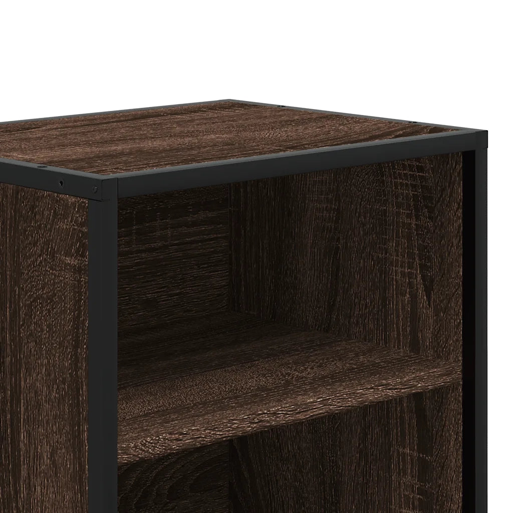 Set di 2 Comodini | Armadio da Notte | Mobiletto da notte Rovere Marrone Legno Multistrato Metallo