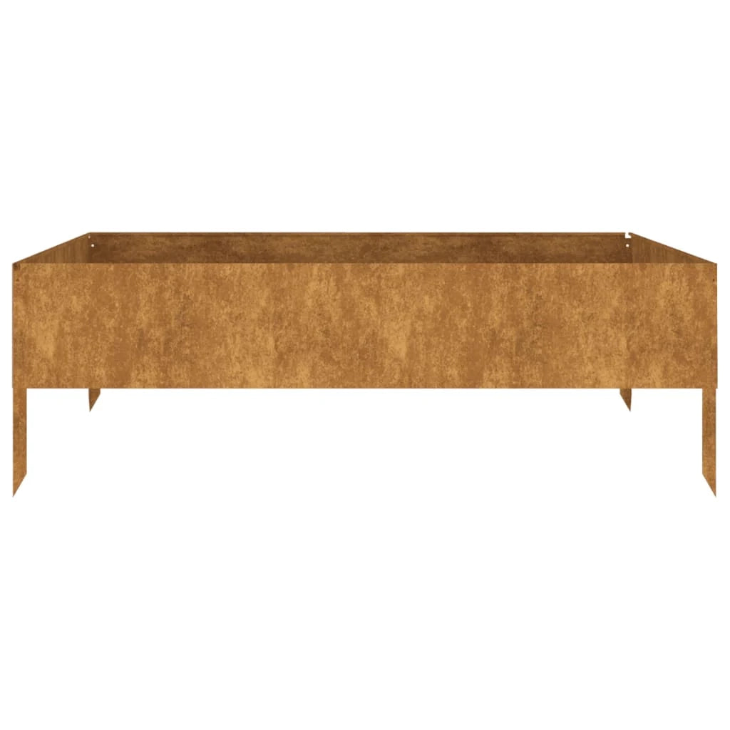Fioriera rialzata per piante e fiori terrazza giardino 100 x 100 x 33,5 cm acciaio corten marrone 02_0039283